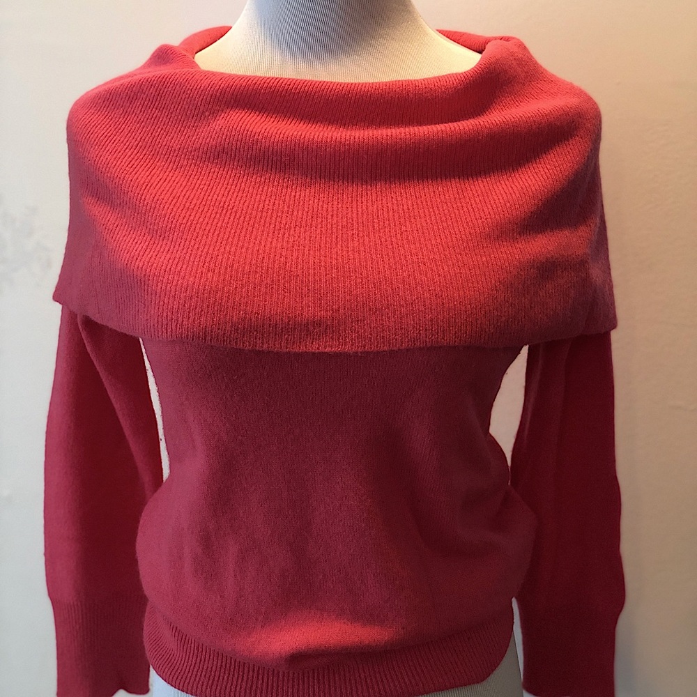 J. Crew Vintage Cashmere Sweater Cowl Neck Rose Pink Medium